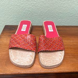 Women's Talbots red weave slides size 6.5 NWOT
